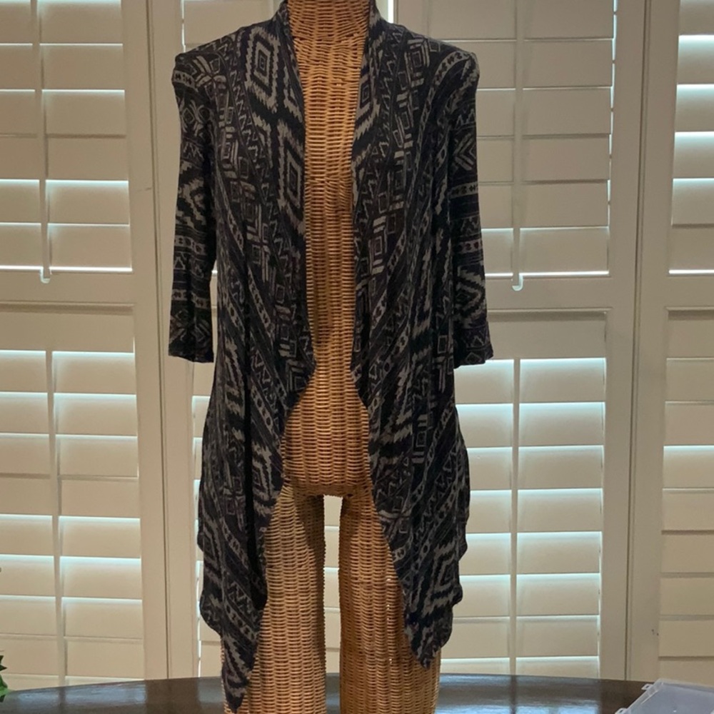 Daytrip Black and Gray Cardigan Sweater